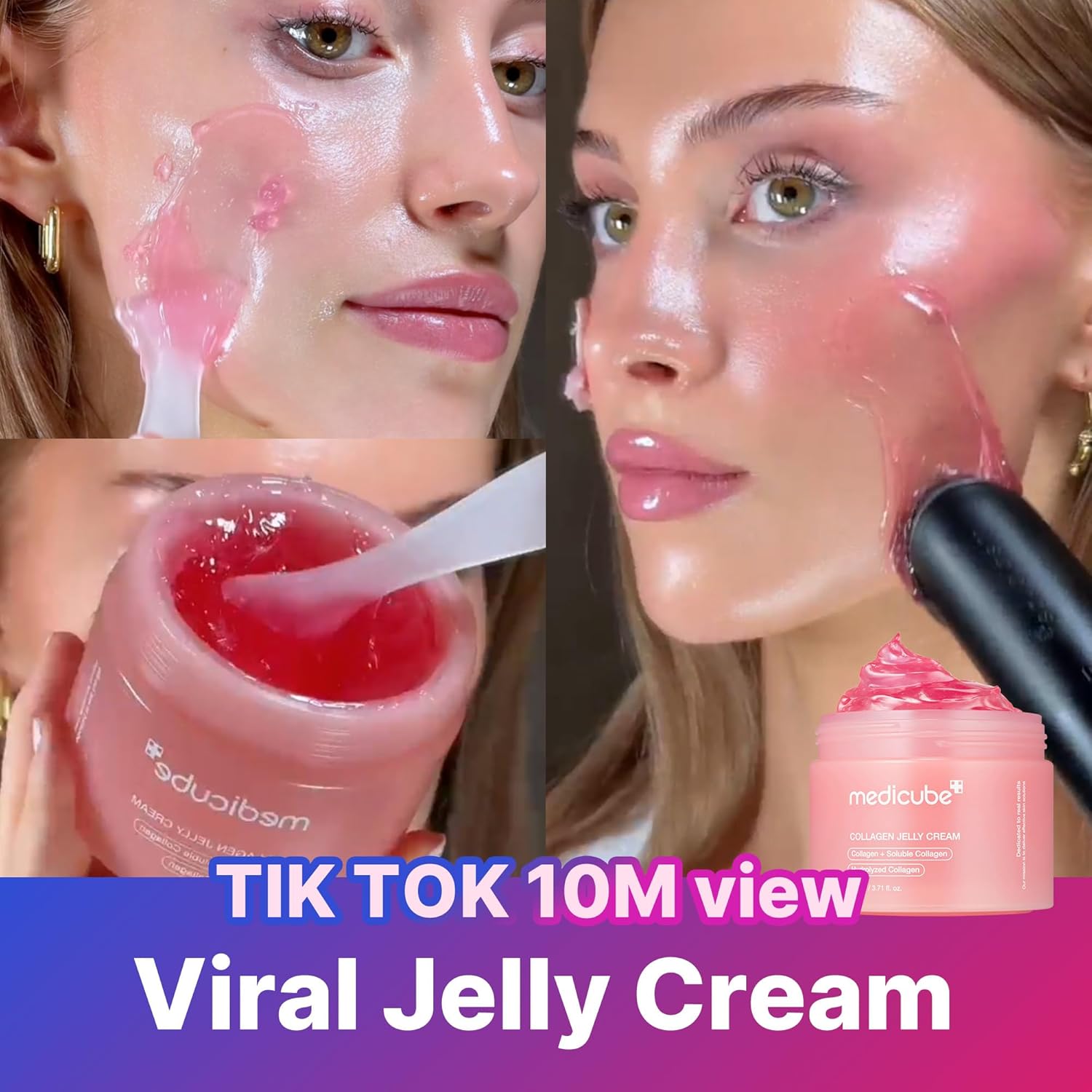 medicube Collagen Jelly Cream - Niacinamide & Freeze - Dried Hydrolyzed Collagen - Boosts skin barrier hydration & gives 24h Glow & Firmer looking skin | No artificial color, Korean skincare (3.71 fl.oz.) - 7DAY'S