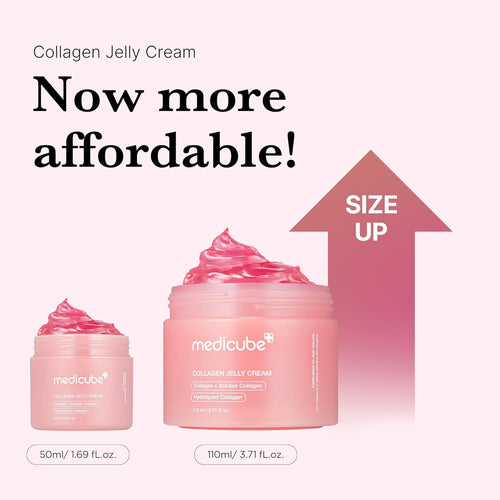 medicube Collagen Jelly Cream - Niacinamide & Freeze - Dried Hydrolyzed Collagen - Boosts skin barrier hydration & gives 24h Glow & Firmer looking skin | No artificial color, Korean skincare (3.71 fl.oz.) - 7DAY'S