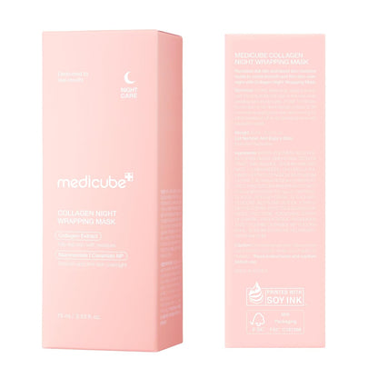 medicube Collagen Overnight Wrapping Peel Off Facial Mask Pack - Elasticity & Hydration Care, Reduces Sagging & Dullness - Hydrolyzed Collagen For Glowing Skin - Korean Skin Care, 2.53 fl.oz - 7DAY'S