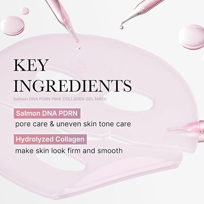 medicube Salmon DNA PDRN pink collagen jelly gel mask | overnight face mask for glass glow skin - elasticity, hydrating, firming and moisturizing | korean skincare, 28g, 4ea - 7DAY'S
