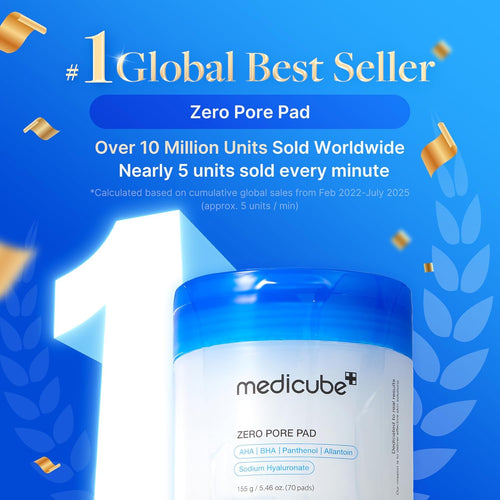 Medicube Zero Pore Pads 2.0, Dual - Textured Facial Toner Pads for Exfoliation and Pore Care with 4.5% AHA Lactic Acid & 0.45% BHA Salicylic Acid, Ideal for All Skin Types, Korean Skin Care (70 units) - 7DAY'S