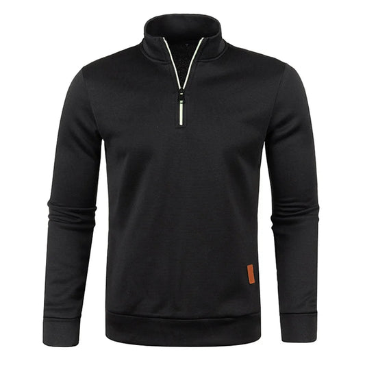 Men Sweatshirts Spring Thicker Pullover Half Zipper Pullover for Male Hoody Outdoor Sweatshir Autumn Solid Color Turtleneck Swea - 7DAY'S