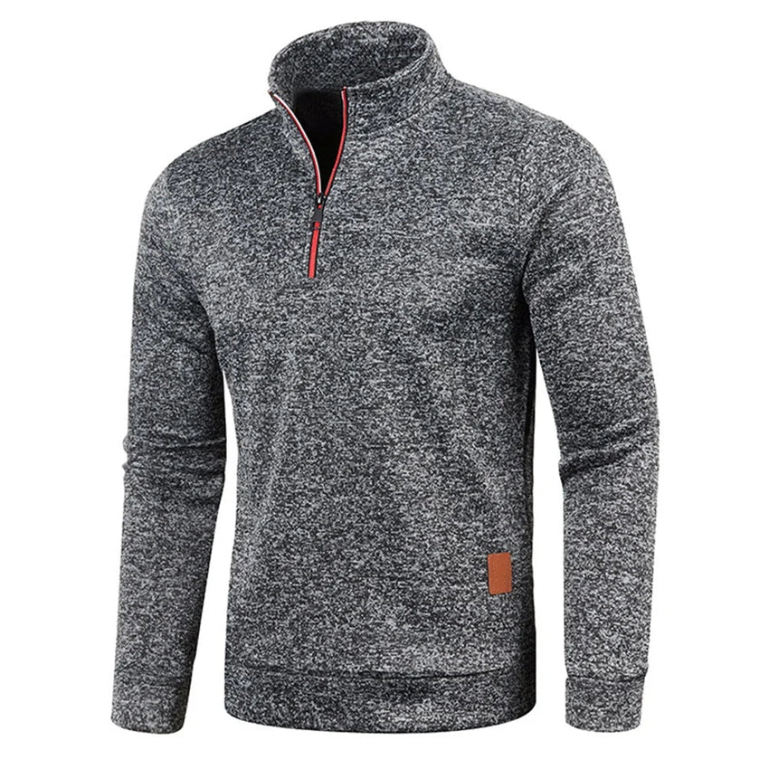 Men Sweatshirts Spring Thicker Pullover Half Zipper Pullover for Male Hoody Outdoor Sweatshir Autumn Solid Color Turtleneck Swea - 7DAY'S