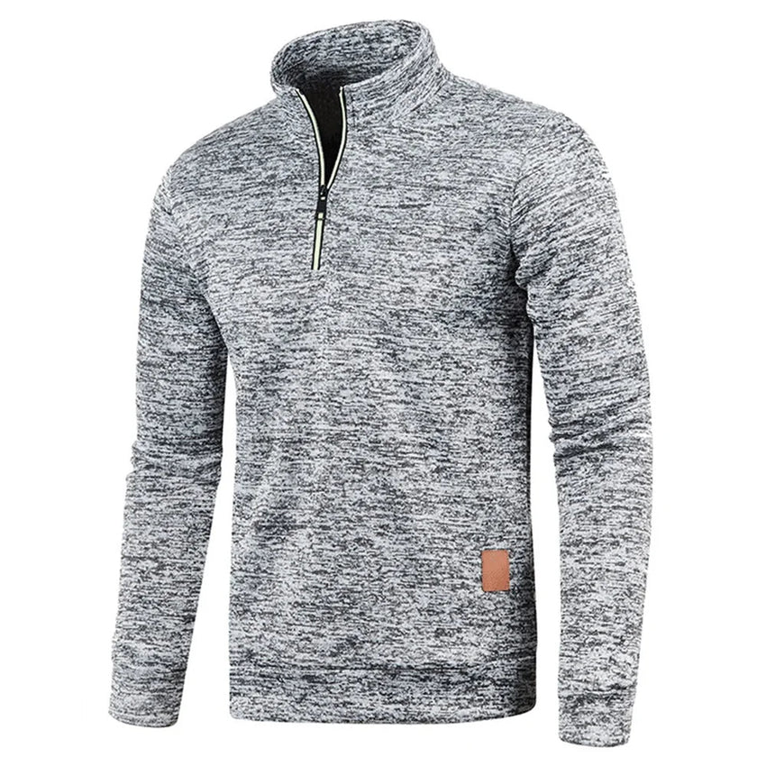 Men Sweatshirts Spring Thicker Pullover Half Zipper Pullover for Male Hoody Outdoor Sweatshir Autumn Solid Color Turtleneck Swea - 7DAY'S