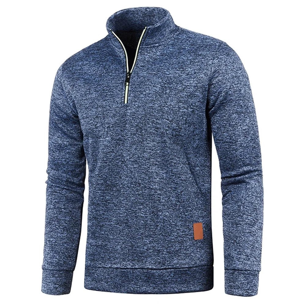 Men Sweatshirts Spring Thicker Pullover Half Zipper Pullover for Male Hoody Outdoor Sweatshir Autumn Solid Color Turtleneck Swea - 7DAY'S