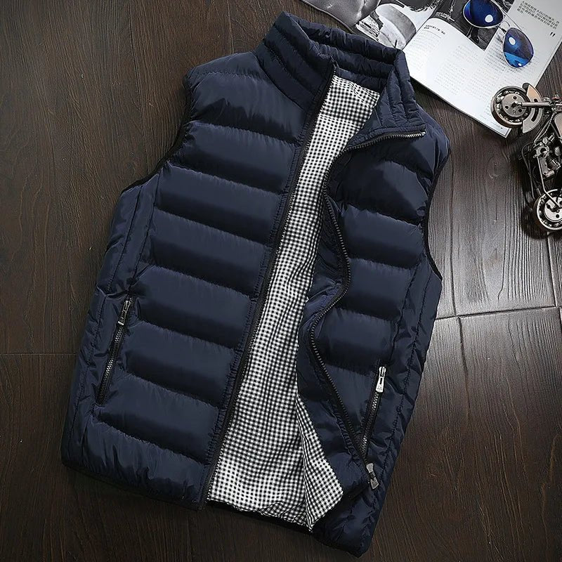 Men Vest Windproof Vest Men Jacket Sleeveless Vest Winter Jacket Casual Coat Men down Cotton Warm Thicken Waistcoat thick gilet - 7DAY'S
