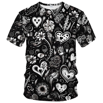 Men Women 3D Trippy Graffiti Animation Graphic T-Shirt Short Sleeve Crewneck Shirt - 7DAY'S