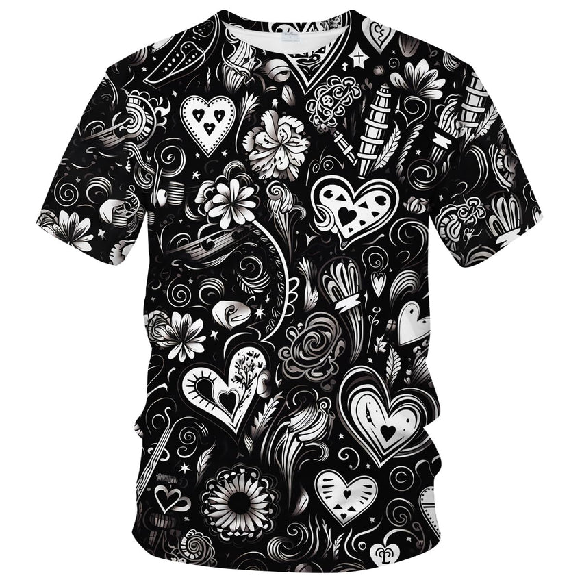Men Women 3D Trippy Graffiti Animation Graphic T-Shirt Short Sleeve Crewneck Shirt - 7DAY'S