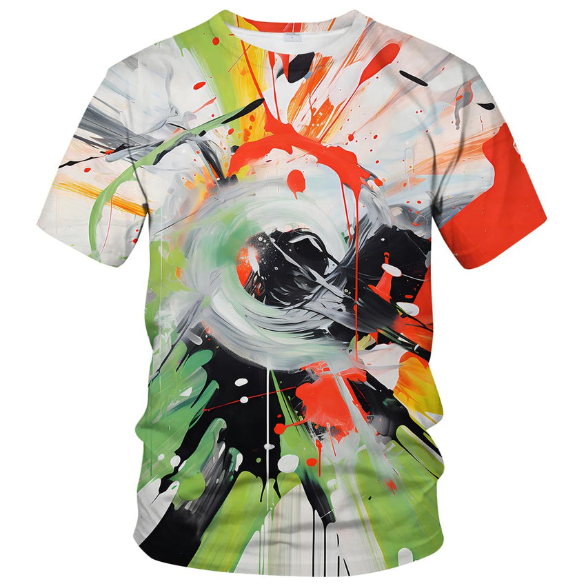 Men Women 3D Trippy Graffiti Animation Graphic T-Shirt Short Sleeve Crewneck Shirt - 7DAY'S