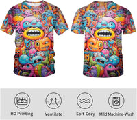 Men Women 3D Trippy Graffiti Animation Graphic T-Shirt Short Sleeve Crewneck Shirt - 7DAY'S