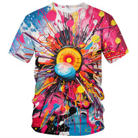 Men Women 3D Trippy Graffiti Animation Graphic T-Shirt Short Sleeve Crewneck Shirt - 7DAY'S
