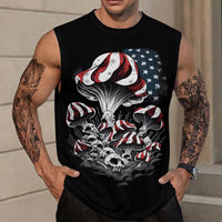 Mens American Flag Tank Top Summer Sleeveless Shirts 4th of July Gym Beach Novelty Workout Tees - 7DAY'S
