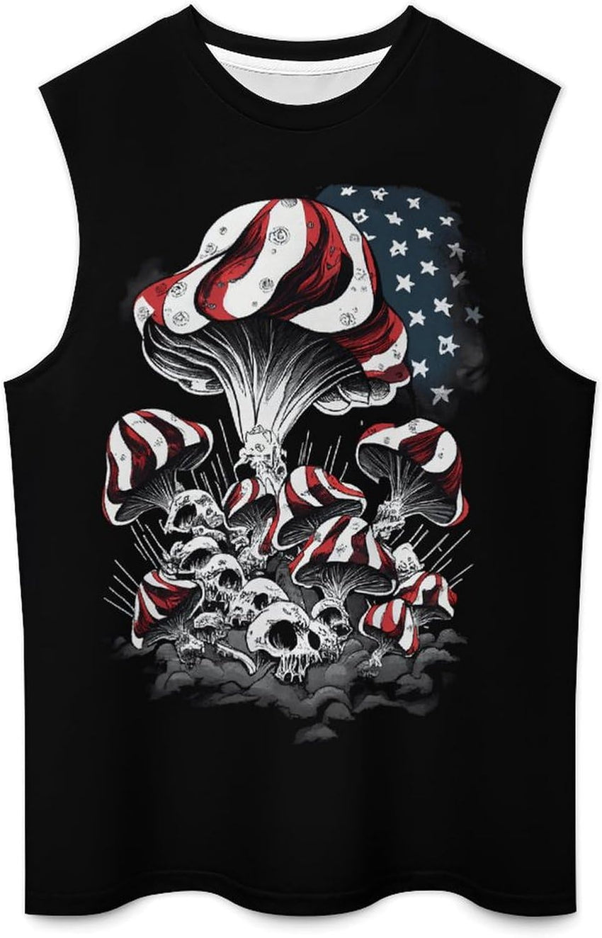 Mens American Flag Tank Top Summer Sleeveless Shirts 4th of July Gym Beach Novelty Workout Tees - 7DAY'S