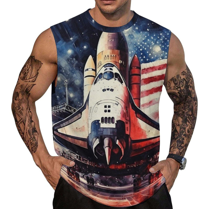 Mens American Flag Tank Top Summer Sleeveless Shirts 4th of July Gym Beach Novelty Workout Tees - 7DAY'S