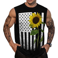 Mens American Flag Tank Top Summer Sleeveless Shirts 4th of July Gym Beach Novelty Workout Tees - 7DAY'S