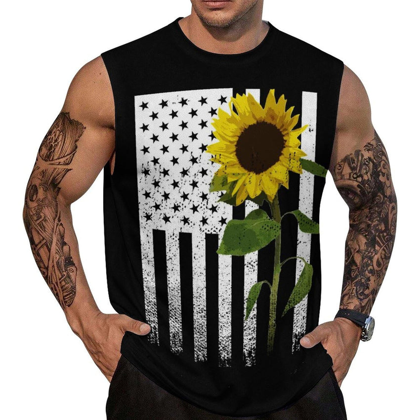 Mens American Flag Tank Top Summer Sleeveless Shirts 4th of July Gym Beach Novelty Workout Tees - 7DAY'S