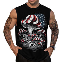 Mens American Flag Tank Top Summer Sleeveless Shirts 4th of July Gym Beach Novelty Workout Tees - 7DAY'S