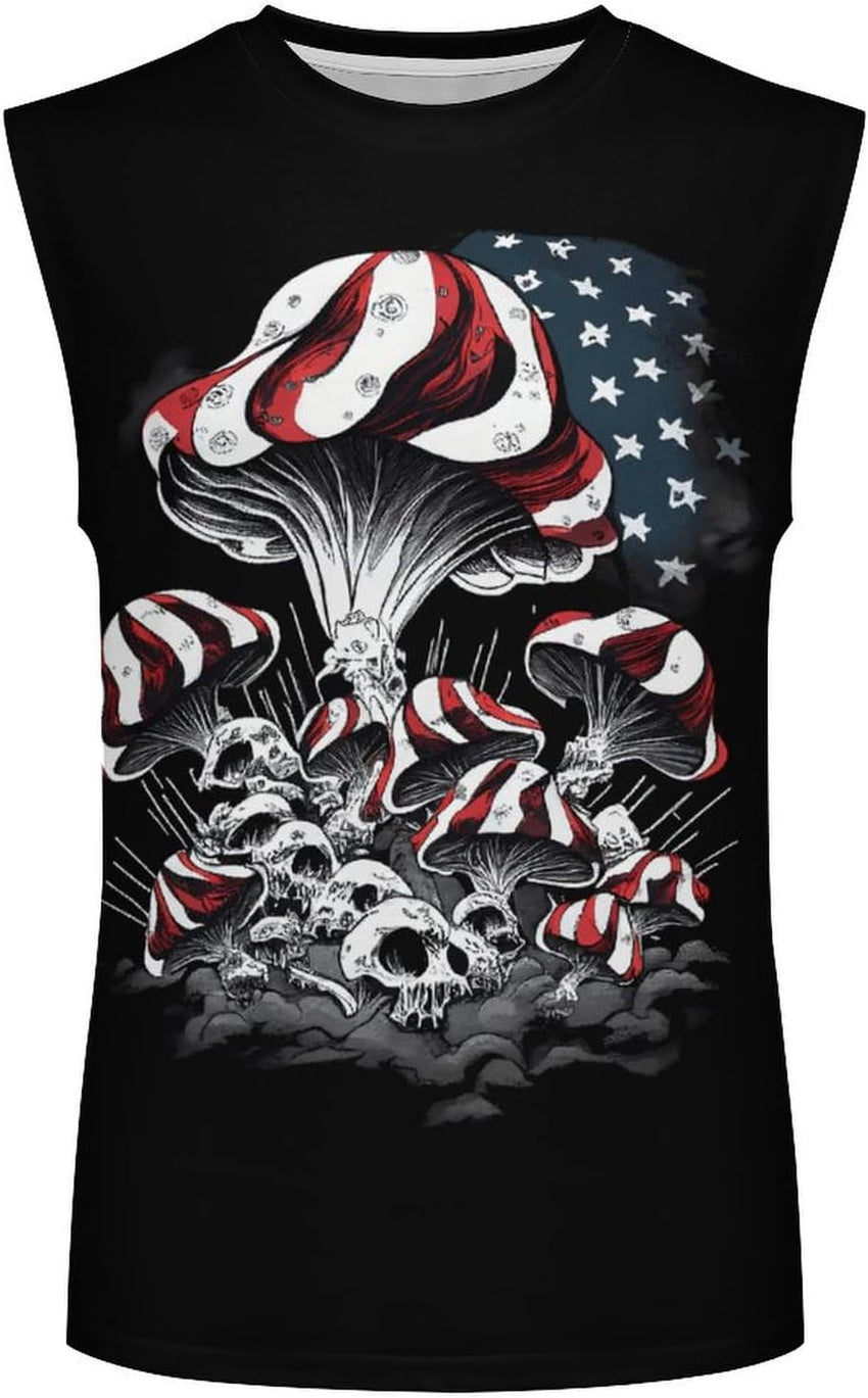 Mens American Flag Tank Top Summer Sleeveless Shirts 4th of July Gym Beach Novelty Workout Tees - 7DAY'S