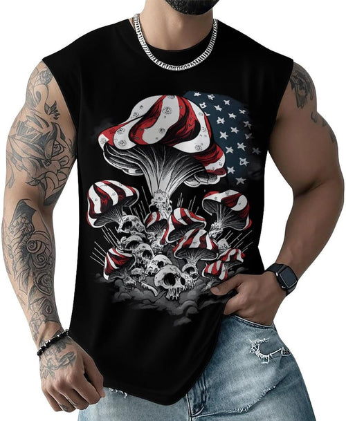 Mens American Flag Tank Top Summer Sleeveless Shirts 4th of July Gym Beach Novelty Workout Tees - 7DAY'S