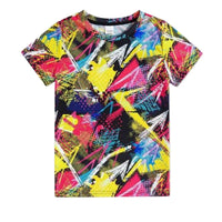 Men's and Women's T-Shirts with Creative Graffiti Printing Round Neck and Short Sleeve Tops - 7DAY'S