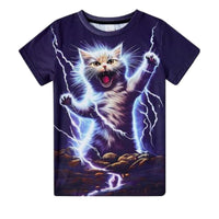 Men's and Women's T-Shirts with Creative Graffiti Printing Round Neck and Short Sleeve Tops - 7DAY'S