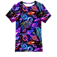 Men's and Women's T-Shirts with Creative Graffiti Printing Round Neck and Short Sleeve Tops - 7DAY'S