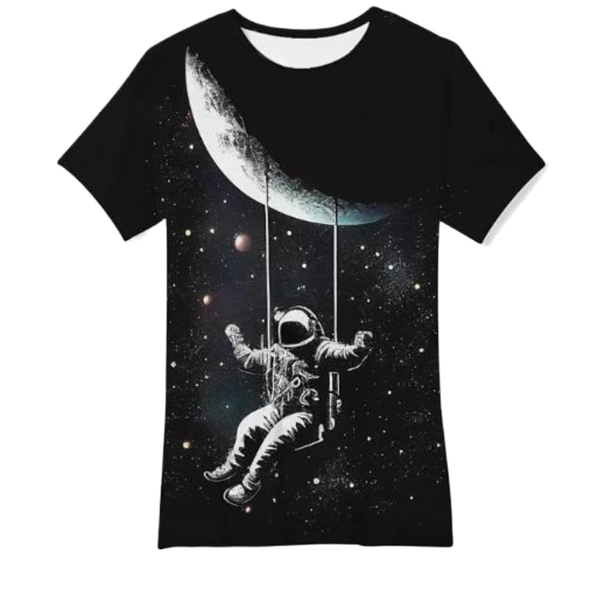 Men's and Women's T-Shirts with Creative Graffiti Printing Round Neck and Short Sleeve Tops - 7DAY'S