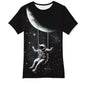 Men's and Women's T-Shirts with Creative Graffiti Printing Round Neck and Short Sleeve Tops - 7DAY'S