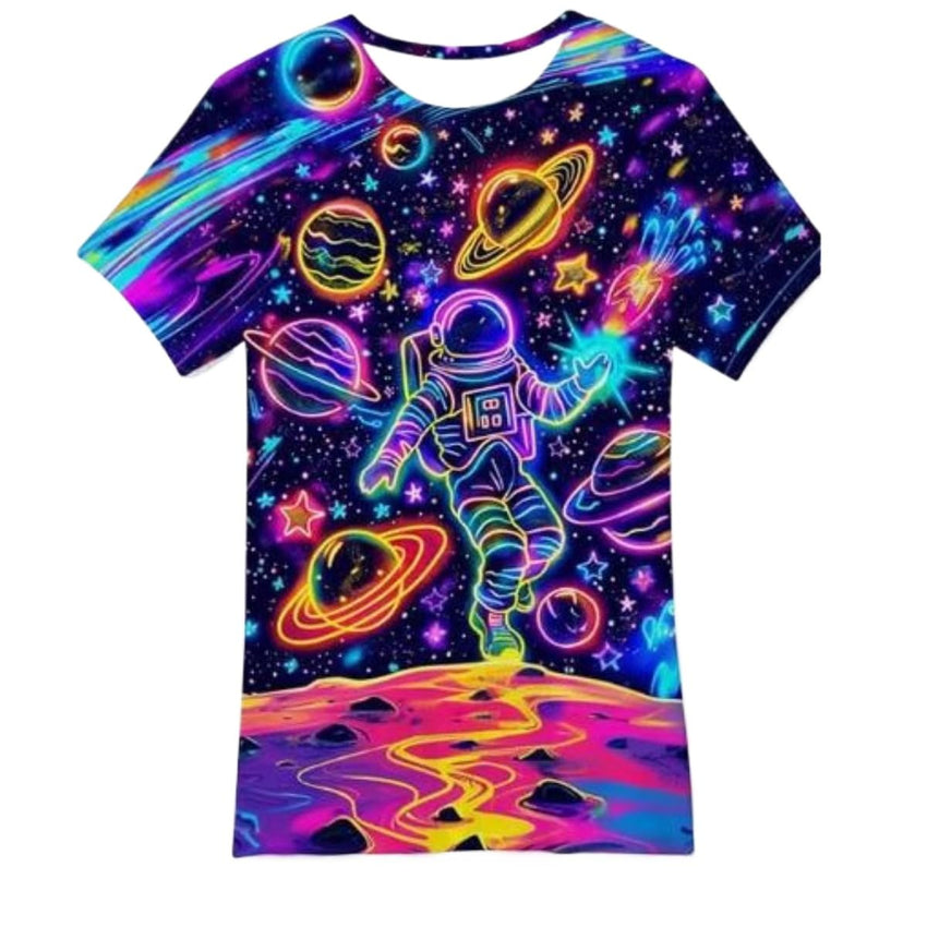 Men's and Women's T-Shirts with Creative Graffiti Printing Round Neck and Short Sleeve Tops - 7DAY'S