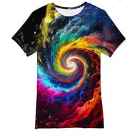 Men's and Women's T-Shirts with Creative Graffiti Printing Round Neck and Short Sleeve Tops - 7DAY'S