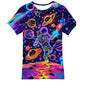 Men's and Women's T-Shirts with Creative Graffiti Printing Round Neck and Short Sleeve Tops - 7DAY'S