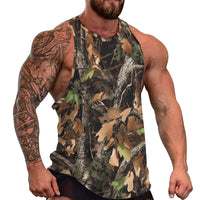 Men's Camo Tank Tops Novelty Leaf Graphic 3D Print Muscle Casual Sleeveless T-Shirt - 7DAY'S