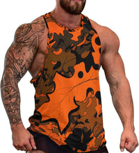 Men's Camo Tank Tops Novelty Leaf Graphic 3D Print Muscle Casual Sleeveless T-Shirt - 7DAY'S