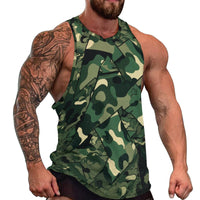 Men's Camo Tank Tops Novelty Leaf Graphic 3D Print Muscle Casual Sleeveless T-Shirt - 7DAY'S