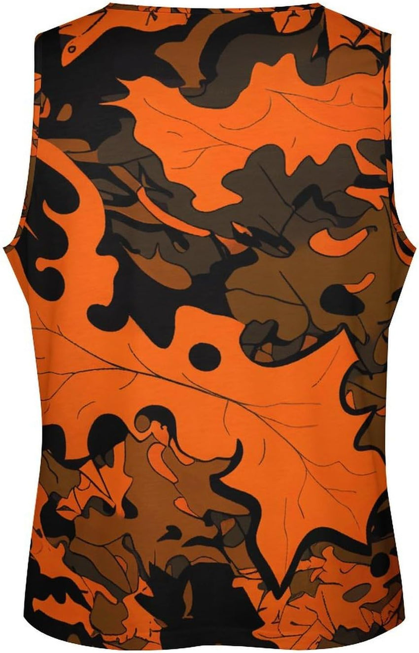Men's Camo Tank Tops Novelty Leaf Graphic 3D Print Muscle Casual Sleeveless T-Shirt - 7DAY'S