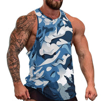 Men's Camo Tank Tops Novelty Leaf Graphic 3D Print Muscle Casual Sleeveless T-Shirt - 7DAY'S