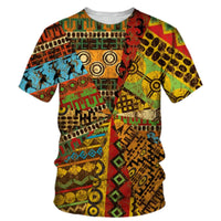 Men's Fashion 3D Digital Printing Short - Sleeved T-Shirt of African National Wind Trend in Summer - 7DAY'S