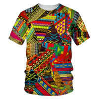 Men's Fashion 3D Digital Printing Short - Sleeved T-Shirt of African National Wind Trend in Summer - 7DAY'S