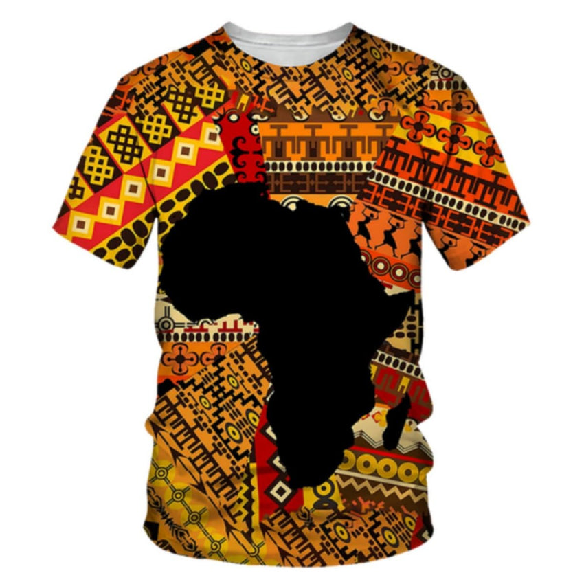 Men's Fashion 3D Digital Printing Short - Sleeved T-Shirt of African National Wind Trend in Summer - 7DAY'S