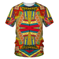 Men's Fashion 3D Digital Printing Short - Sleeved T-Shirt of African National Wind Trend in Summer - 7DAY'S