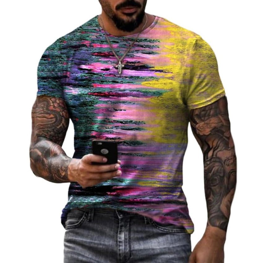 Men's Fashion 3D Printing Fashion Trend Short Sleeve T-Shirt Summer Men's wear - 7DAY'S