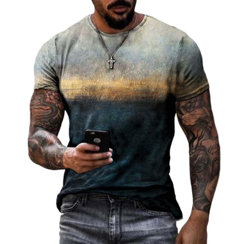 Men's Fashion 3D Printing Fashion Trend Short Sleeve T-Shirt Summer Men's wear - 7DAY'S