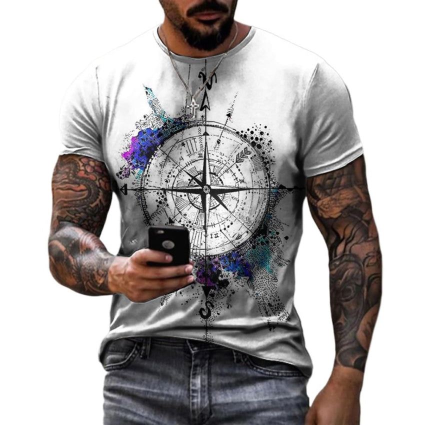 Men's Fashion 3D Printing Fashion Trend Short Sleeve T-Shirt Summer Men's wear - 7DAY'S