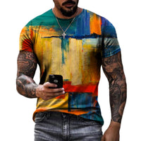 Men's Fashion 3D Printing Fashion Trend Short Sleeve T-Shirt Summer Men's wear - 7DAY'S