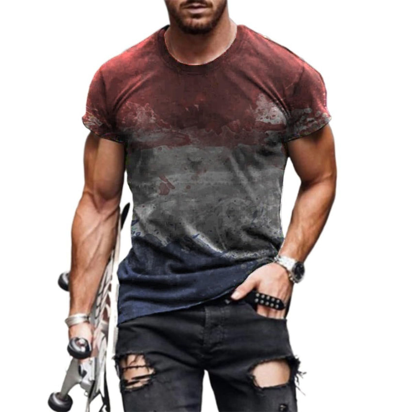 Men's Fashion 3D Printing Fashion Trend Short Sleeve T-Shirt Summer Men's wear - 7DAY'S
