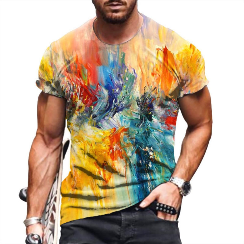 Men's Fashion 3D Printing Fashion Trend Short Sleeve T-Shirt Summer Men's wear - 7DAY'S
