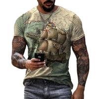 Men's Fashion 3D Printing Fashion Trend Short Sleeve T-Shirt Summer Men's wear - 7DAY'S