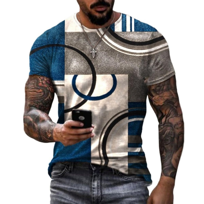 Men's Fashion 3D Printing Fashion Trend Short Sleeve T-Shirt Summer Men's wear - 7DAY'S