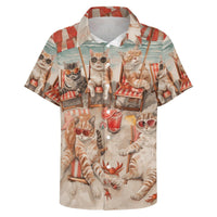 Men's Hawaiian Beach Dog Cat Shirt Short Sleeve Aloha Shirt Floral Button Down Tropical Hawaii Shirts - 7DAY'S