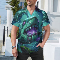 Mens Hawaiian Shark Shirts Short Sleeve Button Up Beach Summer Button Down Hawaiian Trippy Shirt for Men Women - 7DAY'S